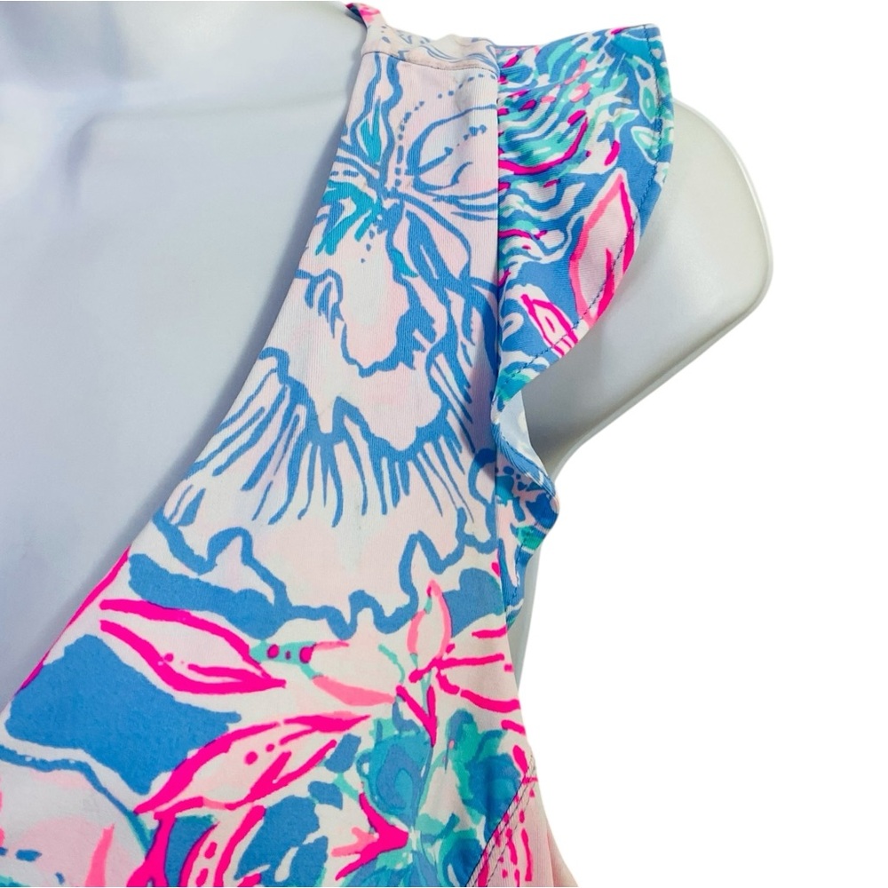 Lilly Pulitzer Luxletic Ruffle Sleeve Racer Back Tank Top XL - Picture 2 of 4